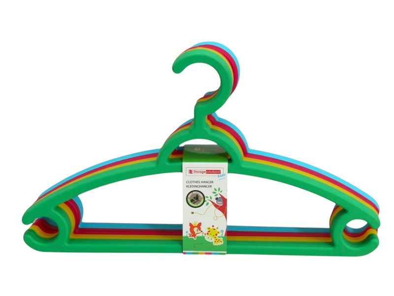 Storage Solutions Kids Plastic Clothes Hangers 8-piece Set Assorted Colours