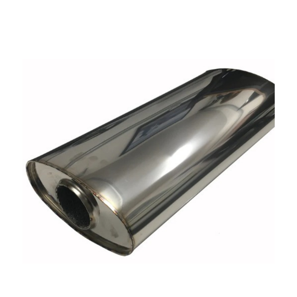 Oval Stainless Steel Exhaust Silencer 400mm (50-89mm Inlet)