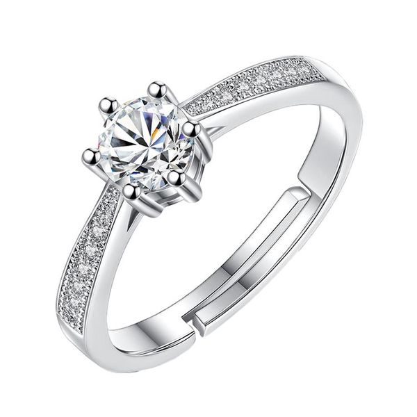 Princess Silver Ring with White Zircon Flakes Ref 001