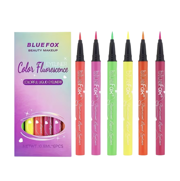 UV Colour Fluorescence Liquid Eyeliner - 6 Pack