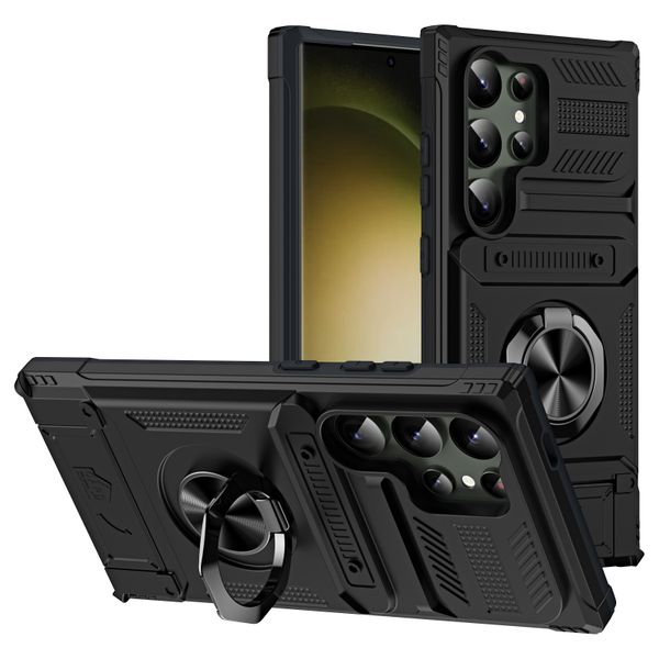 Hidden Card Magnetic Phone Case Compatible With Samsung Galaxy S21 Ultra
