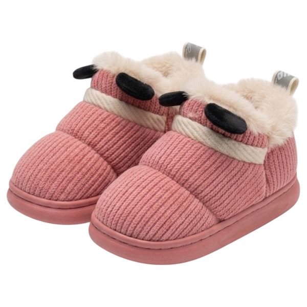 Kids Cute Fluffy Plush Fleece Lined Slippers Indoor/Outdoor Winter Warmer