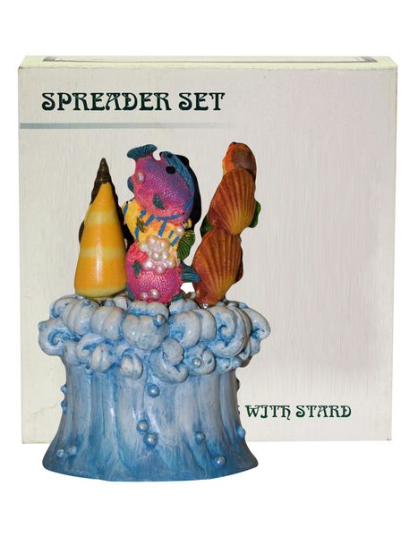 Fino PB484 6Pc Ocean Waves Cocktail Spreader Set with Box