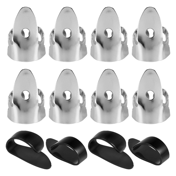 12 Pieces Steel Finger Picks Set Adjustable Bass Finger Picks For Guitar
