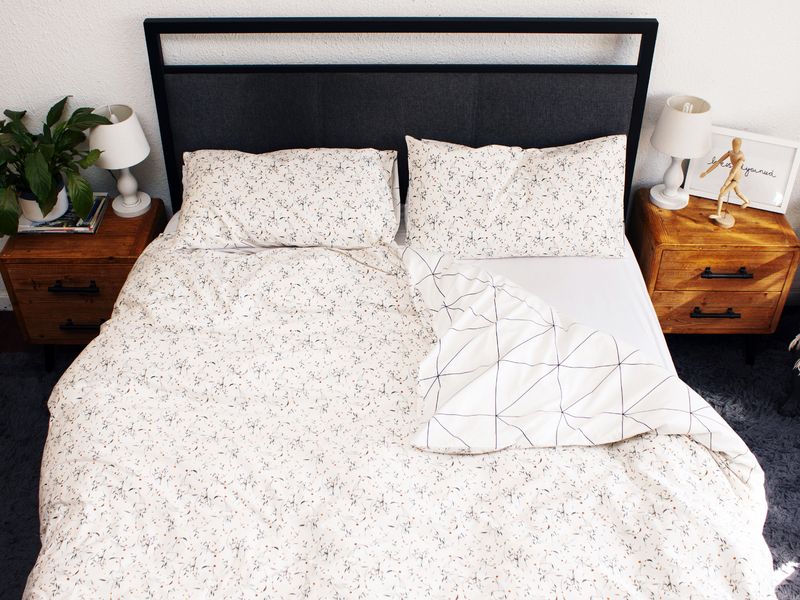 Humble Saffa - 100% Cotton Percale Duvet Cover - Floral Geo