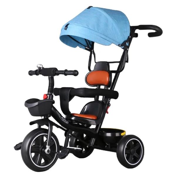 Children's Umbrella 3-Wheel Tricycle With Push Bar Balance
