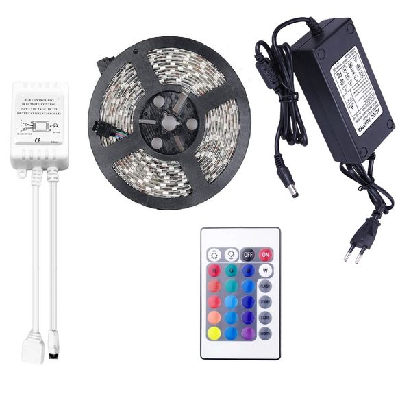 LED RGB Colour Changing Strip Light 5m Prepack HT