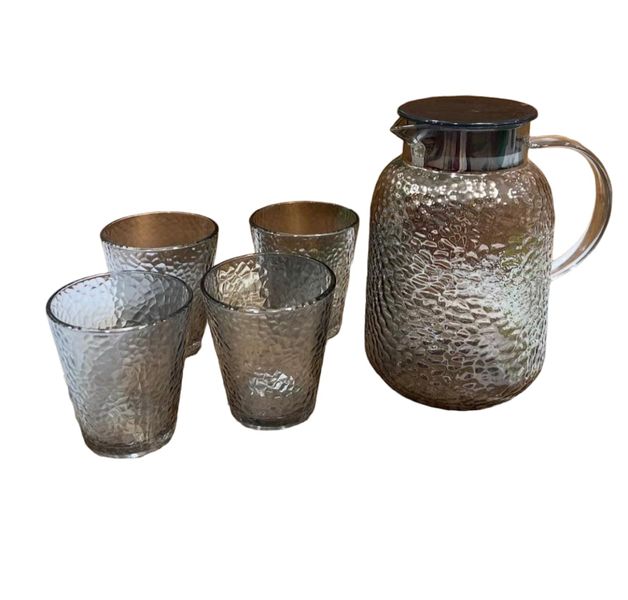 Water Glasses with Jug - Jug 1800ml And 4 Glasses 230ml - 5 Pieces Set