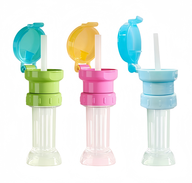 Kingdushi 2-in-1 Detachable Silicone Straw Water Bottle Topper for Toddler
