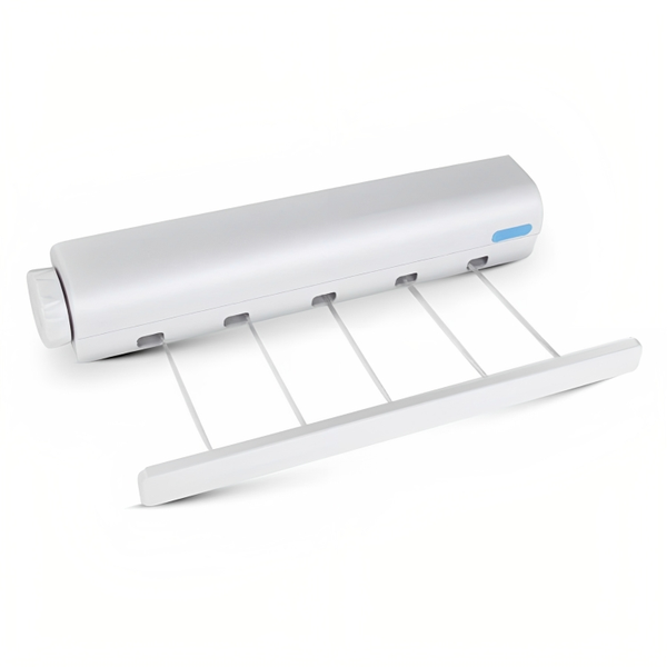 5 Lines Indoor Retractable Space-Saving Clothes Hanging Line Rack- White