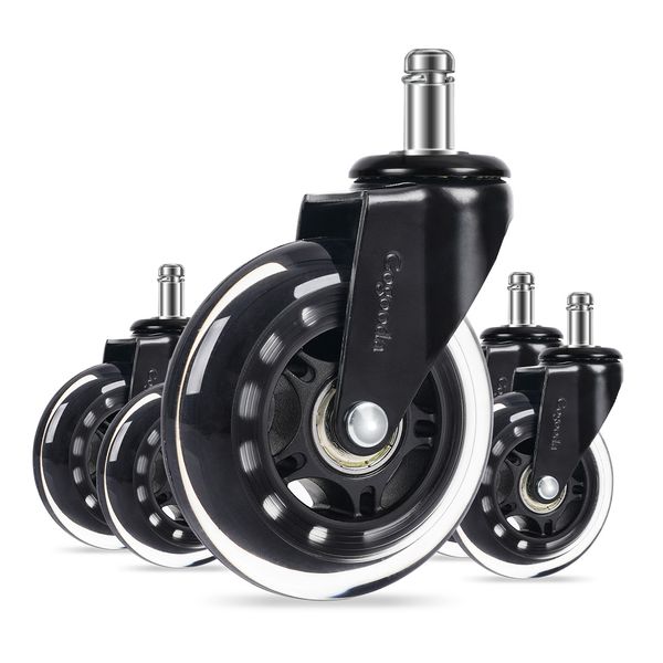 Office Chair Castors Wheels Universal Stem 11mm - 5 Pack