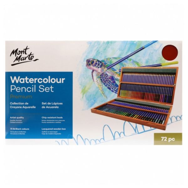 Mont Marte Premium Watercolour Pencil Box Set - 72 Pieces