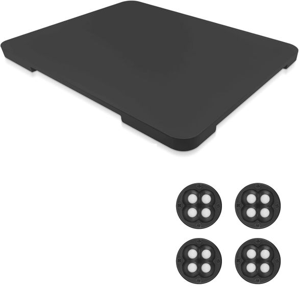 Appliance Slider Tray, 360 Rolling Tray for Coffee Maker, Bamboo, Black