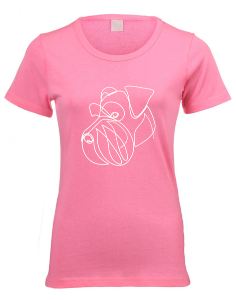 PepperSt Fitted Scoop Neck T-Shirt - Mittelschnauzer line drawing
