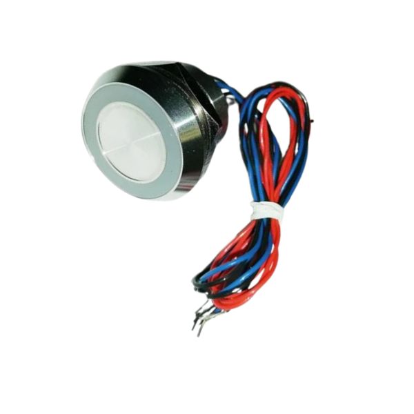 AVPZ22C-M1SCB12/WL50 - 22mm Piezo Switch, Blue LED, 1A, IP68, Flylead
