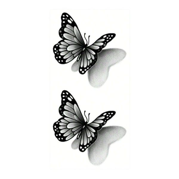 Butterfly Herbal Ink Temporary Tattoo With Realistic Shading - Black