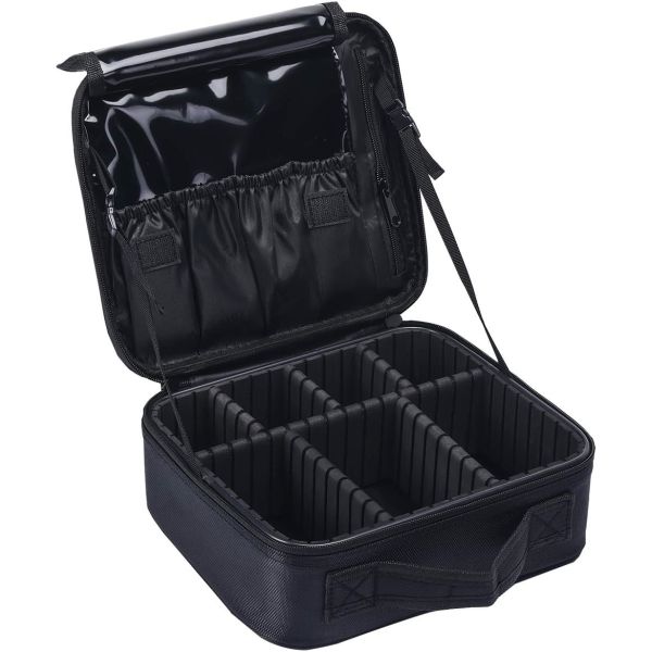 Makeup Bag, Makeup Pouch, Travel Cosmetic Organizer Handheld - Black