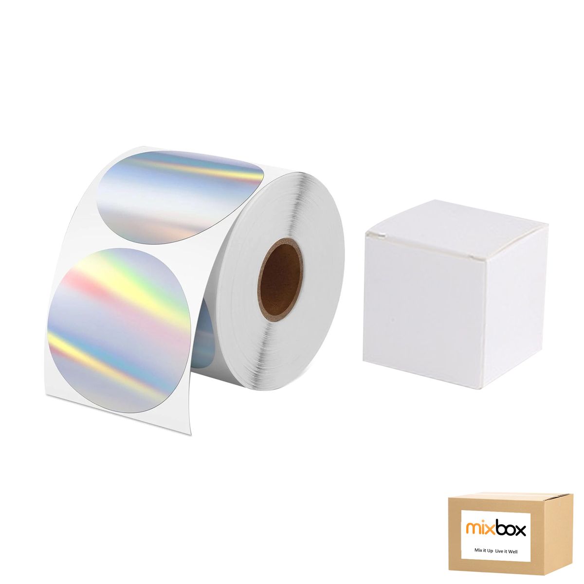 Mix Box Laser Round Thermal Label Paper Roll,50x50mmx300/Roll