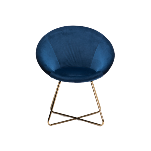 Ola Velvet Gold Leg Armchair - Navy
