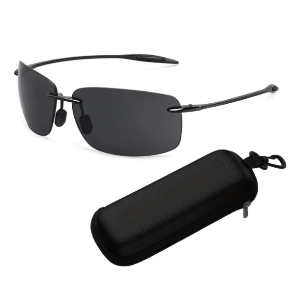ULTRA Polarized with Blue light Reduction Rimless Sunglasses with Case