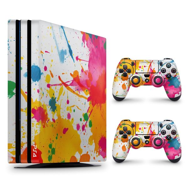 Decal Skin Compatible with PS4 Pro - Colorful Paint Splash (Decal Only)