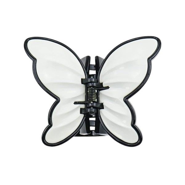 3D Butterfly claw Clip With Glossy Finish - Balck &amp; White