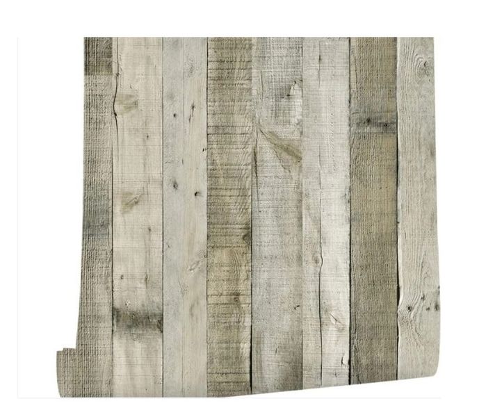 Vintage Wallpaper - Brown Wood - 3mtrs x 45cm