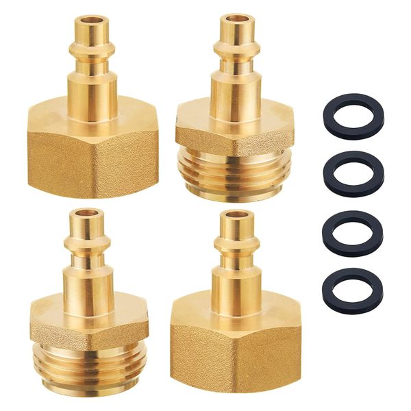 4 Pcs Rv Blowout Adapter Air Compressor Garden Compatible with Universal