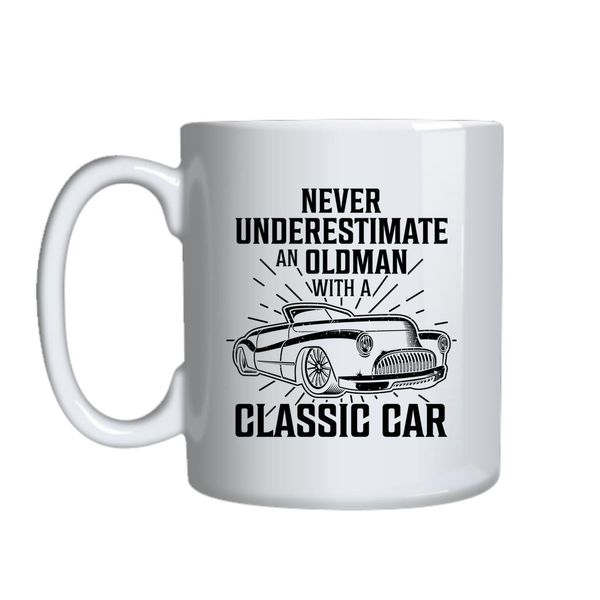 Classic Car Old Man Mug Gift Idea 125