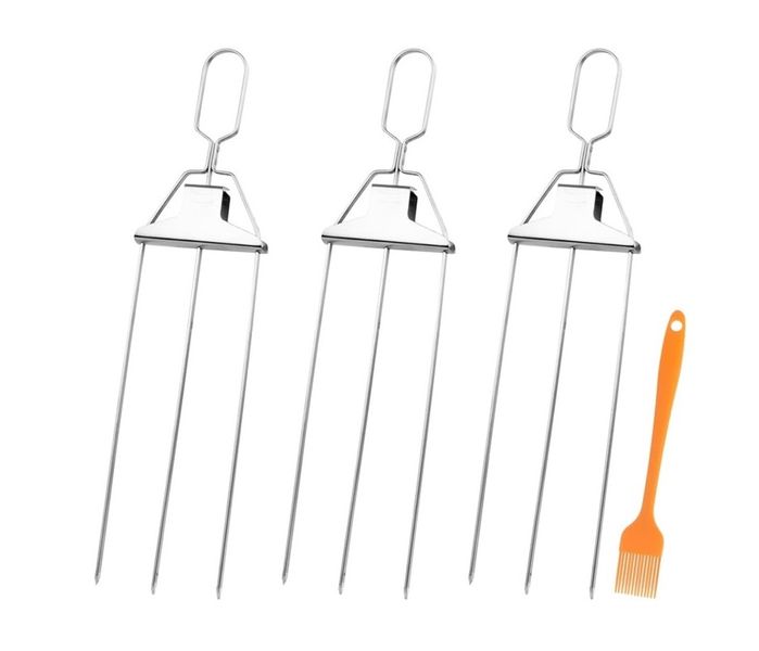 3 piece Grill Skewers with Basting Brush