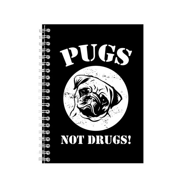 Pugs Not Drugs Notebook Pet Gift Idea A5 notes 126