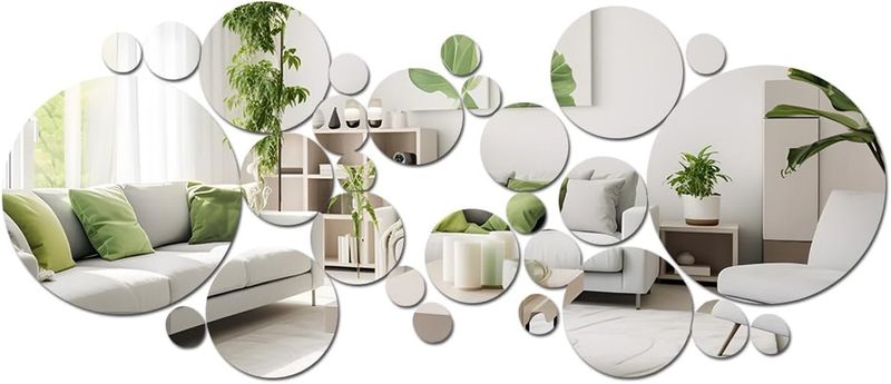 Decorative Wall Mirror Tile Stickers - Large (45cm) - 26 Pack