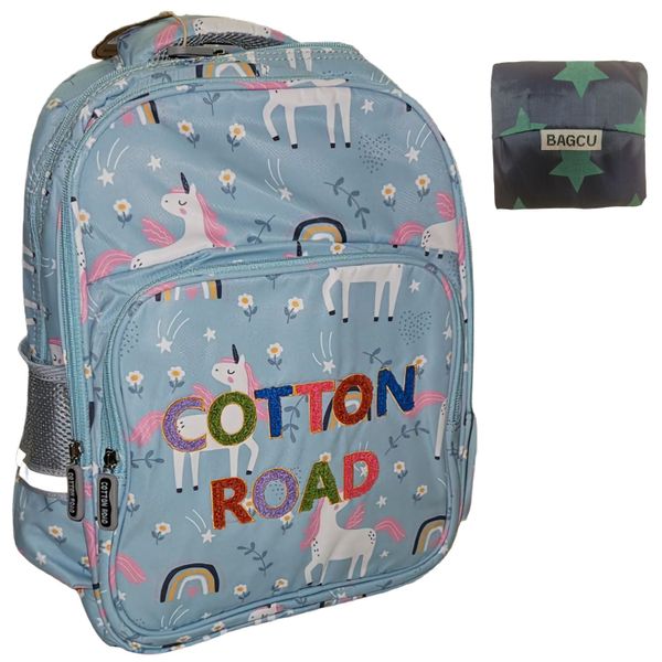 Cotton Road Girl's Unicorn Back Pack with Foldable Sports Clothing Bag