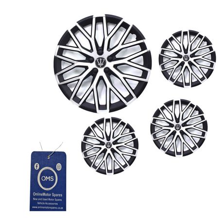 Wheel Cover 15 Inch Silver and Black Blackbird Wheel Cover Set