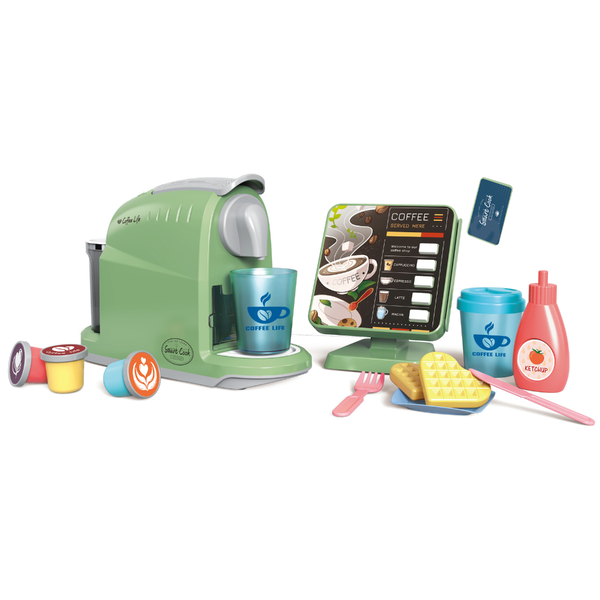 Pretend &amp; Play Coffee Maker &amp; Breakfast Set with Sound - Green