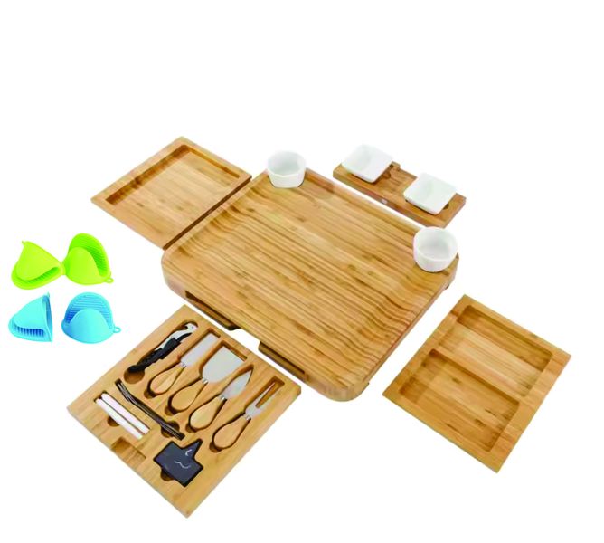 Cheese Board With Tools, Wooden Cheese Drawer Set - Cheese Plate Server Tray
