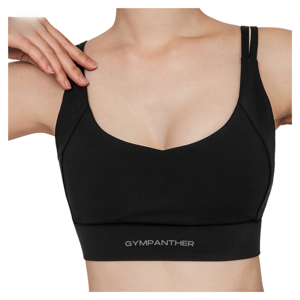 GYMPANTHER Twin Strap Adjustable Supportive Contoured Sports Bra