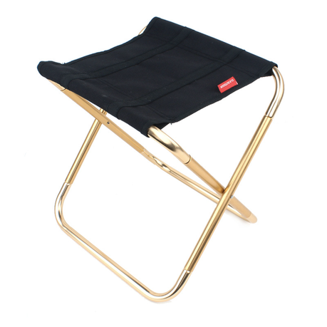 Outdoor Camping Chair Golden Aluminum Alloy Folding Chair With Bag Stool Image