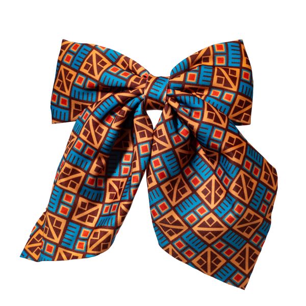 Mhle Wide Bow Clip | Printed African Geometric | Oversized