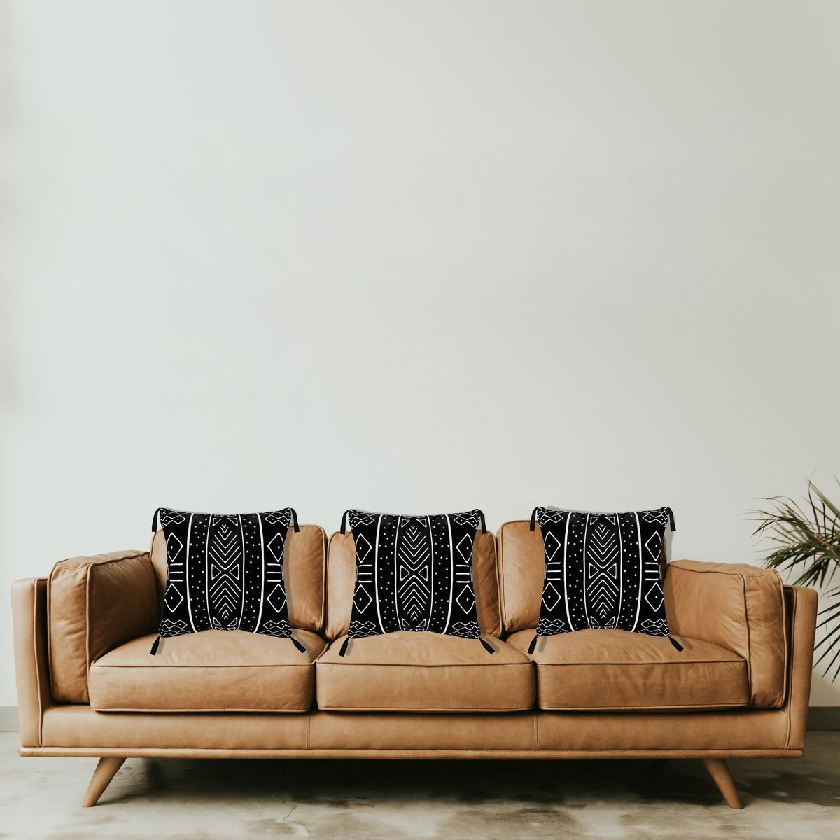 Creative Deco Set Of 3 Okavango Velvet Cushions with Filling Décor