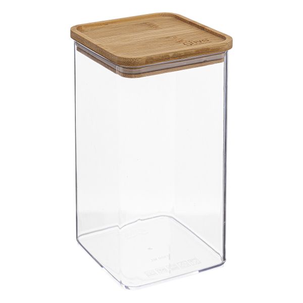 5five Acrylic Storage Container Square with Bamboo Lid 1.5L