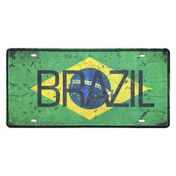 Vintage Decorative Number Plate Sign - Brazil