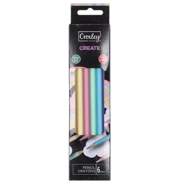 Croxley - Pastel Colour Pencils Set Of 6 x 4