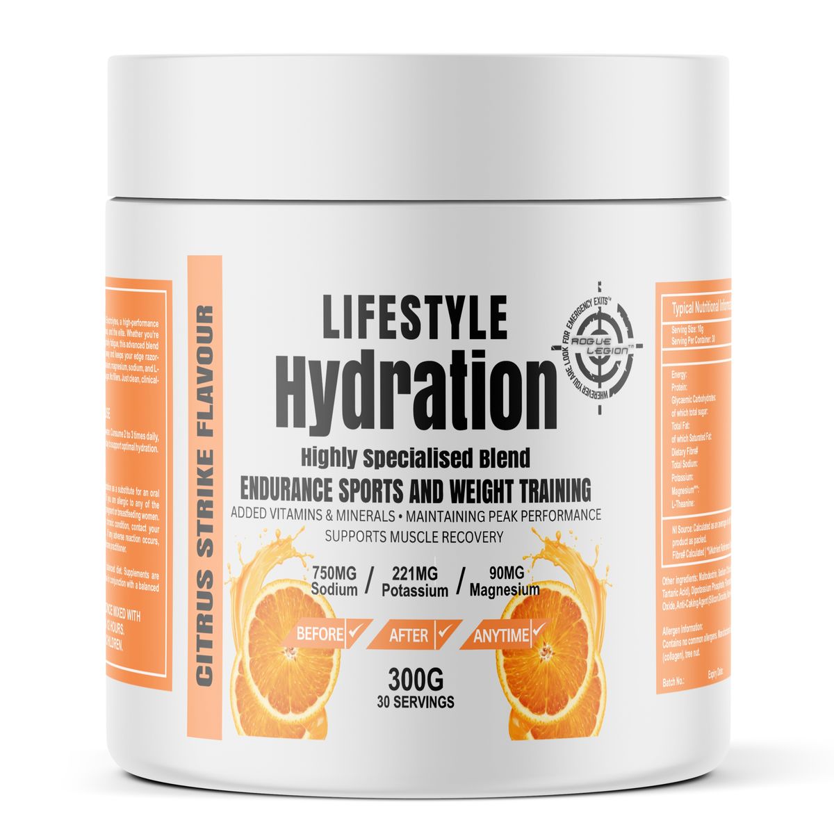 Lifestyle Hydration-Sugar Free Electrolytes-30 Servings-Citrus Strike