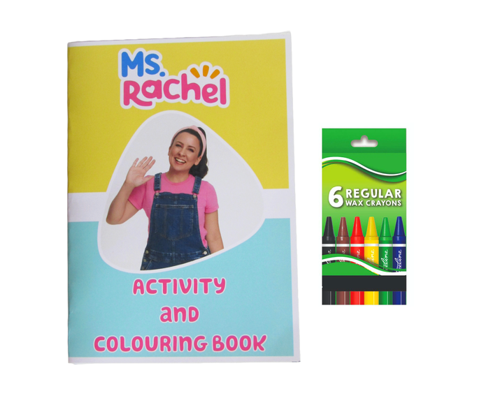 Ms Rachel Activity and Colouring Book A5 plus 6 Wax Crayons