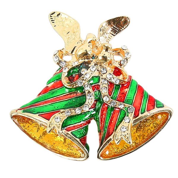 Crystal Christmas Bell Brooch Pin Christmas Ornament Jewellery Gifts