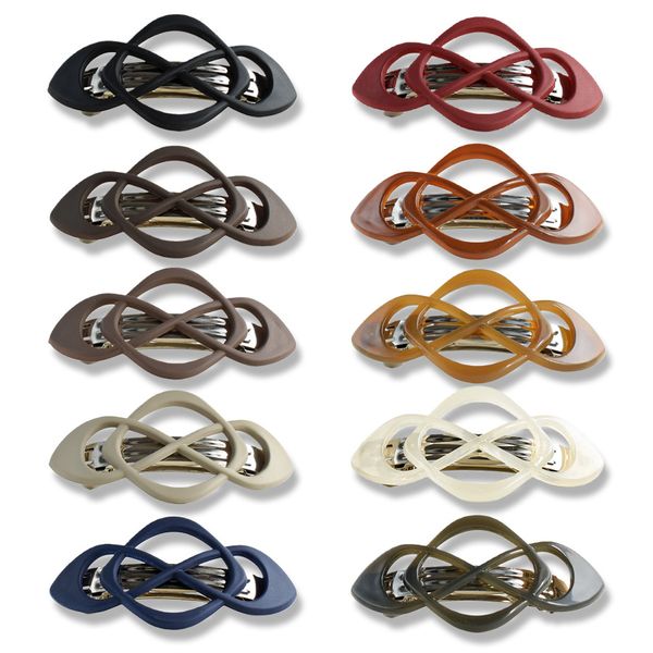 Chinese Knot Spring Clip Cross Ponytail Half Tied Hair Clip