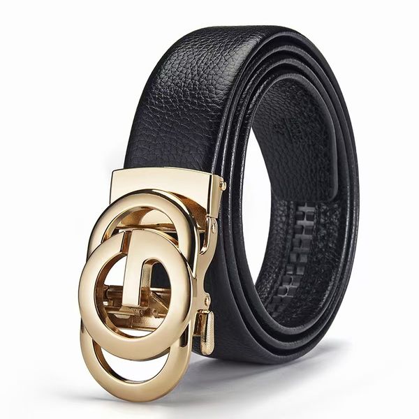 Men's Embossed Hollow Alloy Automatic Buckle Versatile Belt