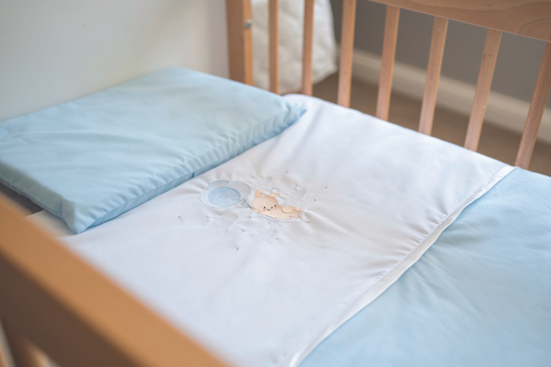 Cabbage Creek 3-Piece Cot Set - Bunny with Blue Balloons