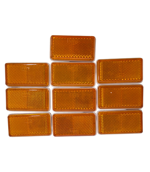 10 Piece Amber/Orange Luminous Car/Truck Reflective Stickers With Tape